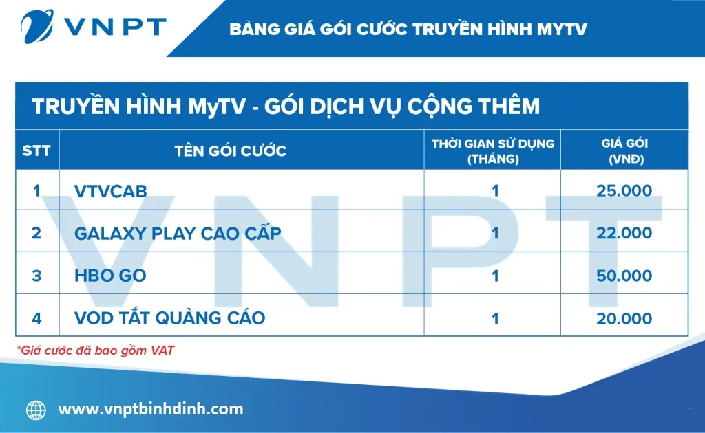 MyTV gói cộng thêm